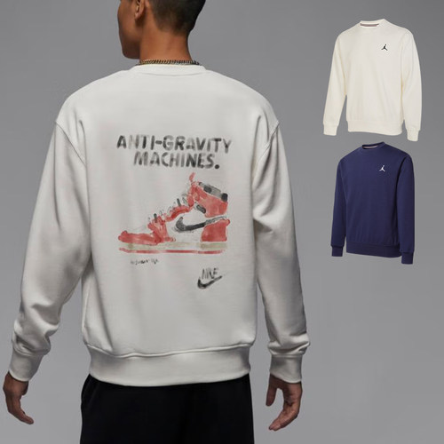 JORDAN男子圆领水彩印花运动卫衣