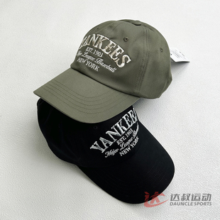 25新款MLB棒球帽男女学院风字母刺绣软顶运动帽鸭舌帽3ACPV235N