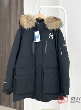 25新款MLB情侣羽绒服男女NY工装防泼水鹅绒保暖棉羽外套3ADJB0656