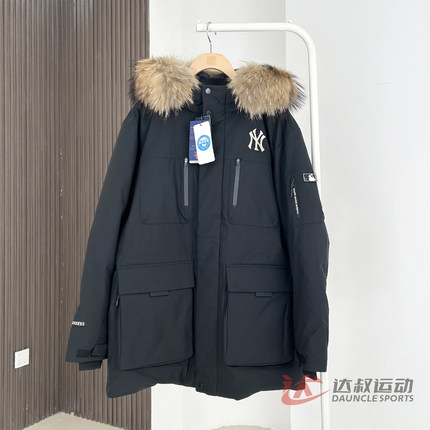 25新款MLB情侣羽绒服男女NY工装防泼水鹅绒保暖棉羽外套3ADJB0656