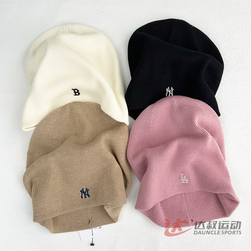 MLB情侣NY小标刺绣针织毛线帽