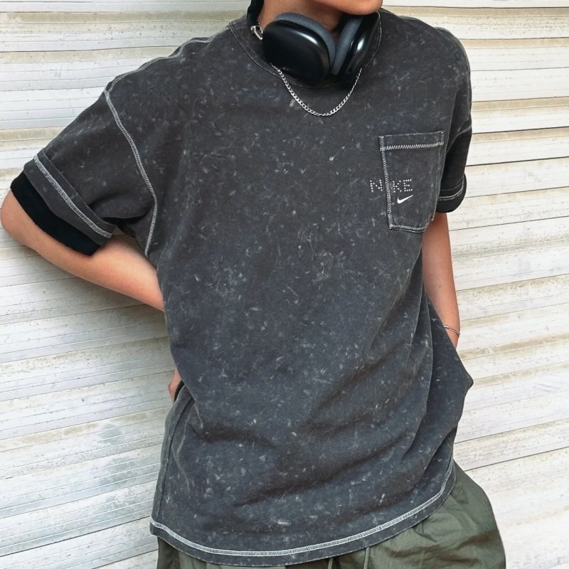 耐克短袖男水洗做旧宽松运动T恤