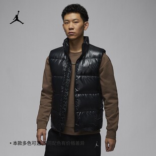 Nike耐克男子羽绒马甲亮面立领运动棉羽背心FV7274 Jordan25新款