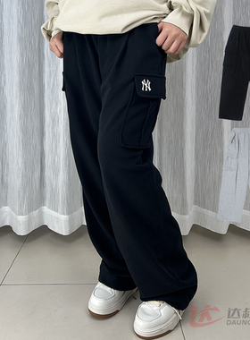 25新款MLB情侣长裤男女NY小标工装直筒卫裤休闲运动裤3APTB0951
