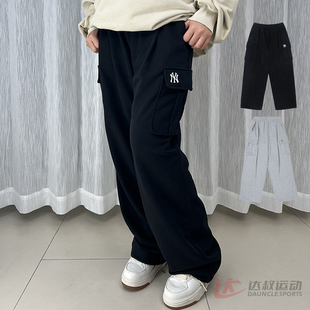 休闲运动裤 25新款 直筒卫裤 男女NY小标工装 3APTB0951 MLB情侣长裤