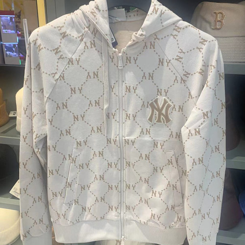 MLB男女NY复古老花连帽运动茄克