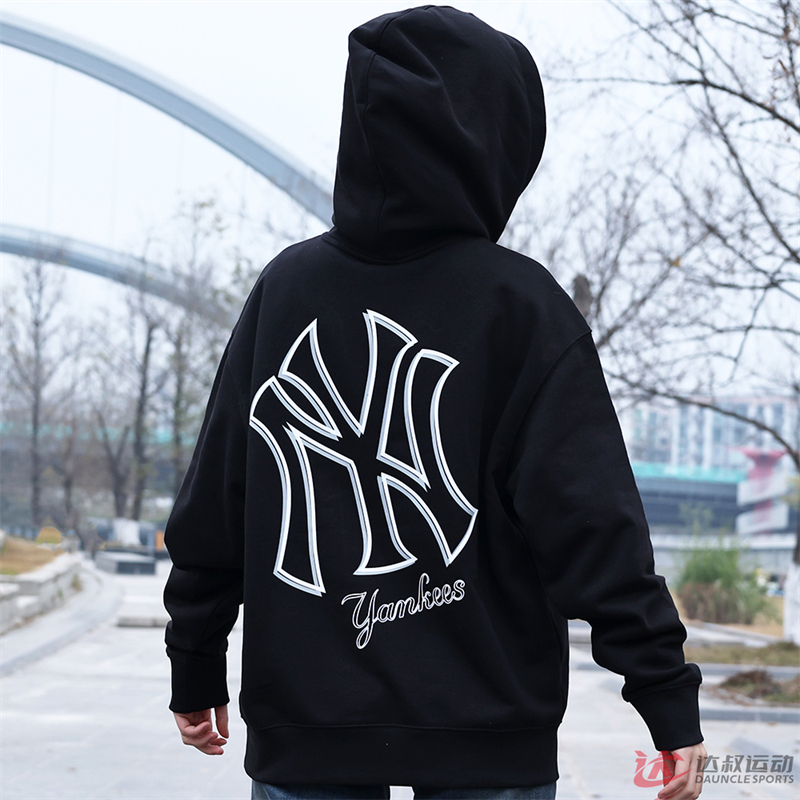 MLB男女连帽NY印花字母运动卫衣