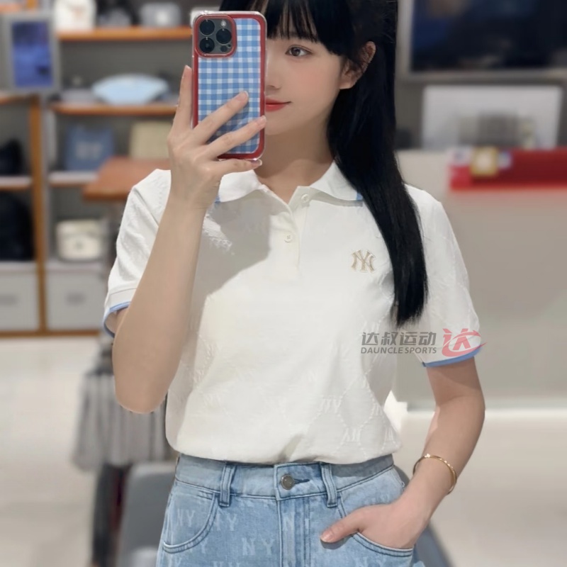 MLB短袖女NY老花运动休闲POLO衫