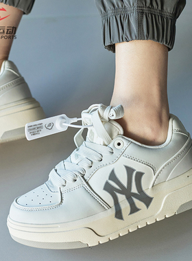 MLB学长鞋男女同款NY复古运动鞋厚底增高情侣板鞋休闲鞋3ASXCLB3N