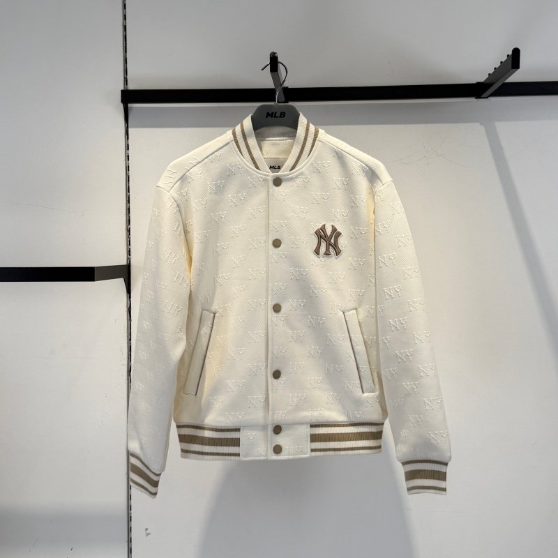 26新款MLB情侣棒球服外套男女NY暗纹老花满标运动夹克3AJPM0261