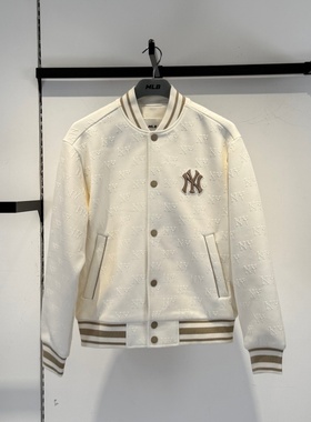 26新款MLB情侣棒球服外套男女NY暗纹老花满标运动夹克3AJPM0261