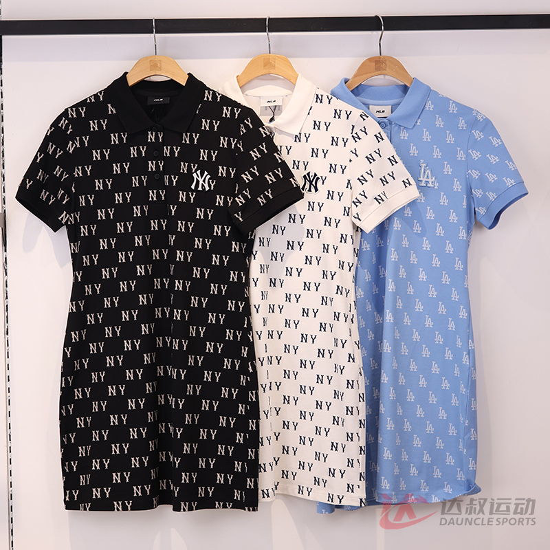 MLB女款NY复古老花满印连衣裙