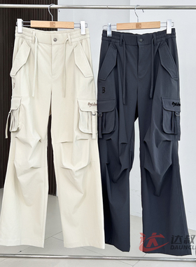 25新款MLB女款长裤NY复古工装风凉感防泼水梭织运动裤3FWPV0154