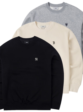 24新款MLB情侣卫衣男女NY刺绣小标宽松运动休闲套头衫3AMTB0646