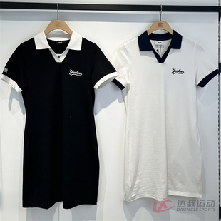 25新款MLB女款连衣裙NY字母刺绣polo翻领短袖直筒运动裙3FOPB0253