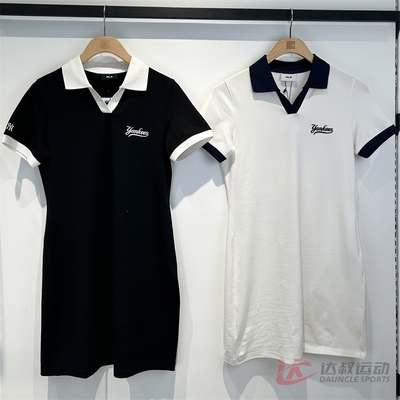 MLB女款NY字母刺绣polo领连衣裙