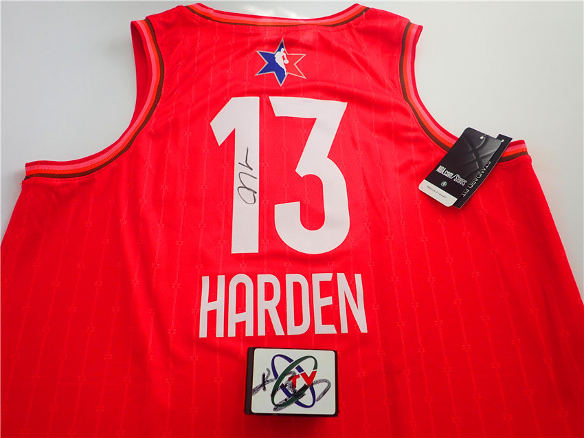 2020年NBA全明星赛詹姆斯哈登 HARDEN亲笔签名球衣收藏无证书火箭