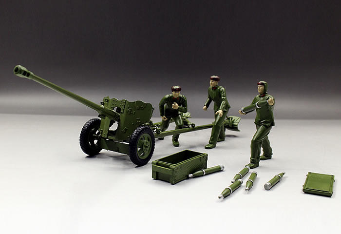 国产 1:24中国 56式 战防炮模型 火炮 85mm 加农炮 军事模型 兵人