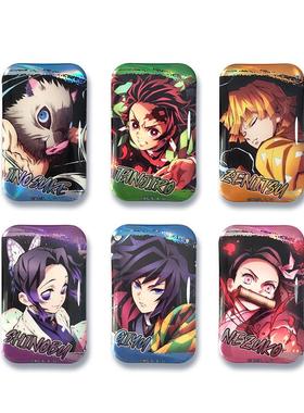 【限定】鬼灭之刃集中展 限定方徽章 富冈义勇蝴蝶忍双闪吧唧