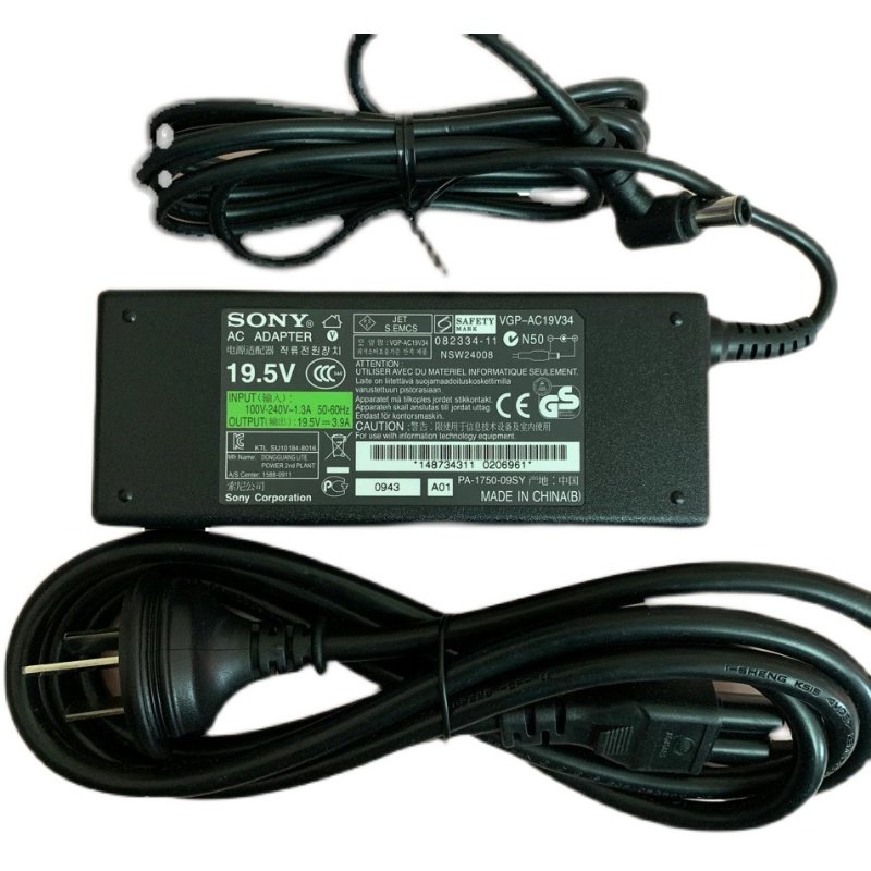 全新原装19.5V 3.9A笔记本电脑充电器电源,适合sony索尼笔记本