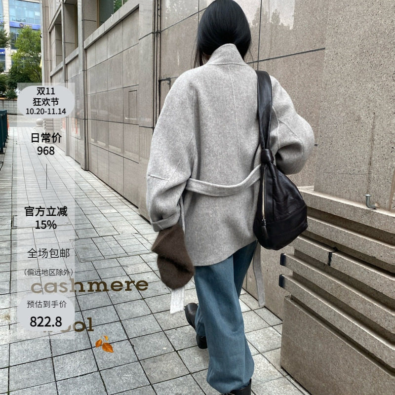 NSS品质女装镇店版型蓬松云感羊绒大衣韩国中长款羊毛大衣