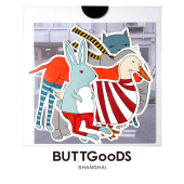 原创设计BUTTGooDS旅行箱行李箱贴纸 手机吉他滑板电脑无痕防水贴