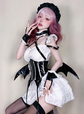 万圣节服装暗黑哥特黑色女仆装性感小恶魔制服诱惑角色扮演蝙蝠装