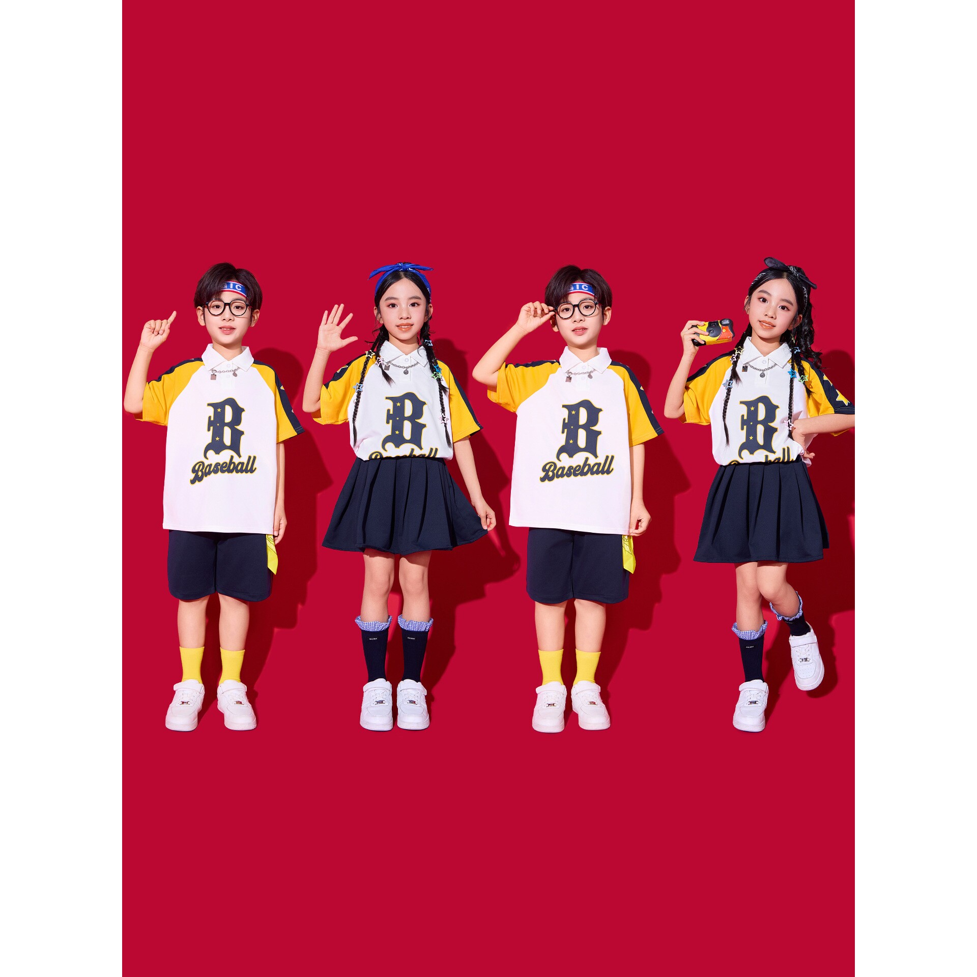 六一儿童节表演服女男童啦啦队演出服小学生运动会服装幼儿园班服图片