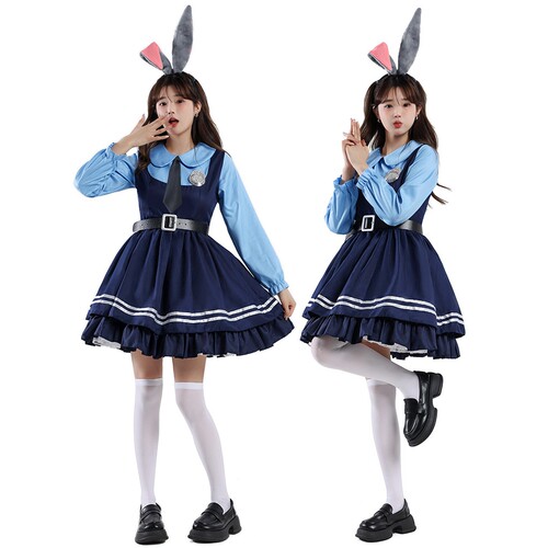 外贸女万圣节cos朱迪服装疯狂动物城女警朱迪角色扮演服套装女装