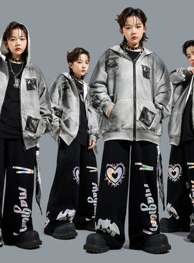 儿童街舞演出服男童嘻哈套装少儿hiphop潮装痞帅男孩秋冬外套上衣