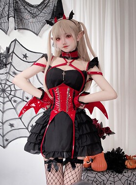 万圣节服装成人暗黑哥特女仆装性感小恶魔日本动漫角色扮演蝙蝠装