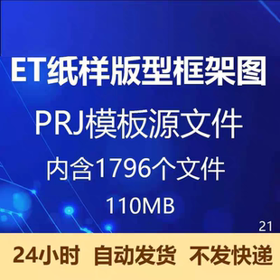 ET打版原型样版型结构图框架图套版改版模板服装制版PRJ源文件