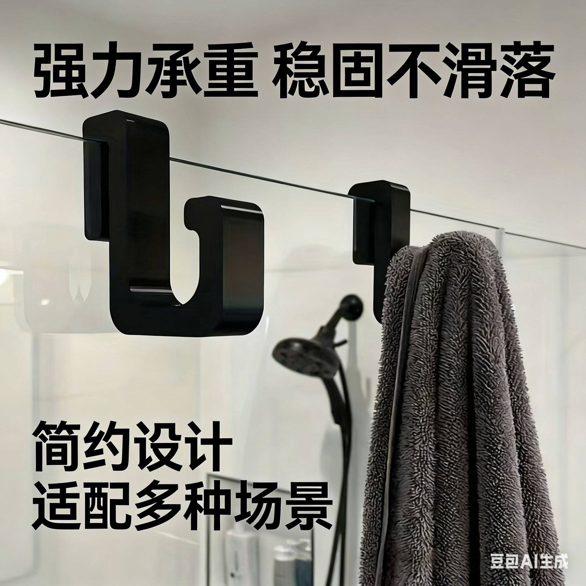 免打孔浴室玻璃门挂钩承重强安装快毛巾浴巾挂钩卫生间玻璃门挂钩 - 淘宝联盟商品
