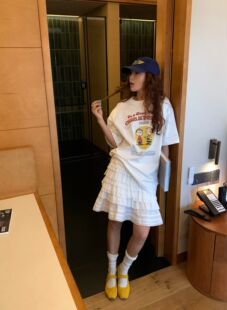 欧洲站南油小众设计师早春新款 T恤 时髦休闲卡通印花字母宽松短袖