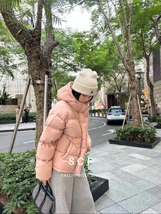 外套 小众百搭显瘦连帽羽绒服泡芙短款 欧洲站小众设计师冬季 新款