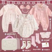 新生儿婴儿衣服礼盒中国风百天宝宝出生见面礼女孩满月礼物小公主