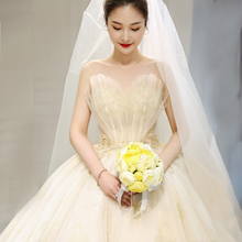 出租孕妇遮孕肚高腰婚纱礼服2020新款新娘森系超仙梦幻贝壳女租赁
