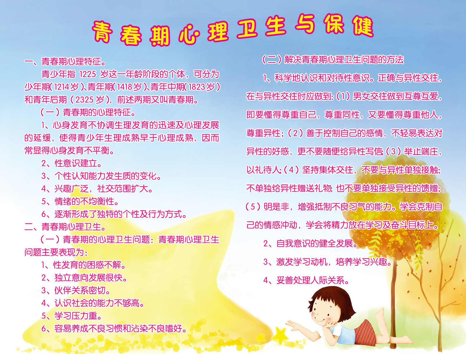 615墙纸海报印制展板喷绘写真942青春期心理卫生与保健