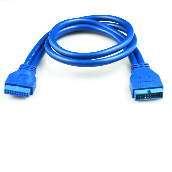 冲钻 主板USB3.0 针公对母延长线 20公对母 50厘米 19Pin公对母线