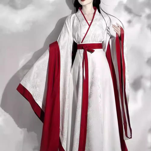 花间令鞠婧祎同款影视古装汉服女2024新款魏晋风交领齐腰直裾襦裙
