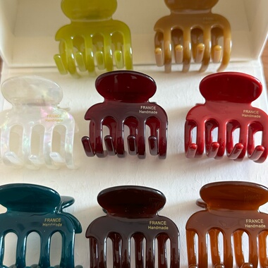 韩国进口 ins气质百搭醋酸抓夹中号纯色慵懒复古发抓 鲨鱼盘发夹