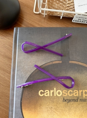 韩国进口简约交叉蝴蝶结弹簧夹明星同款ins飘带刘海夹紫色边夹女