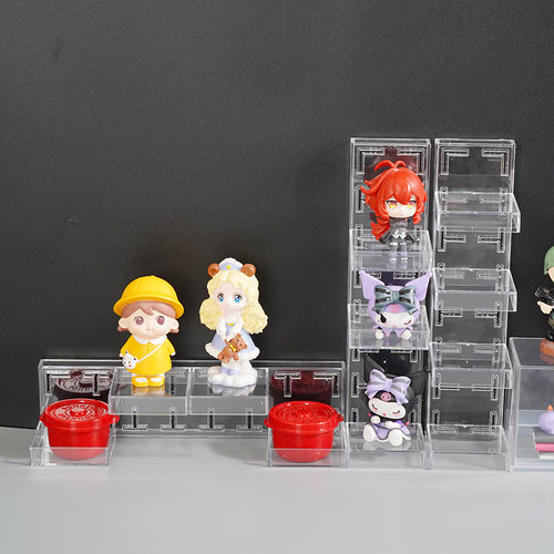 日本制横竖可摆放展示架手办模型扭蛋上下陈列收纳架组合式陈列架