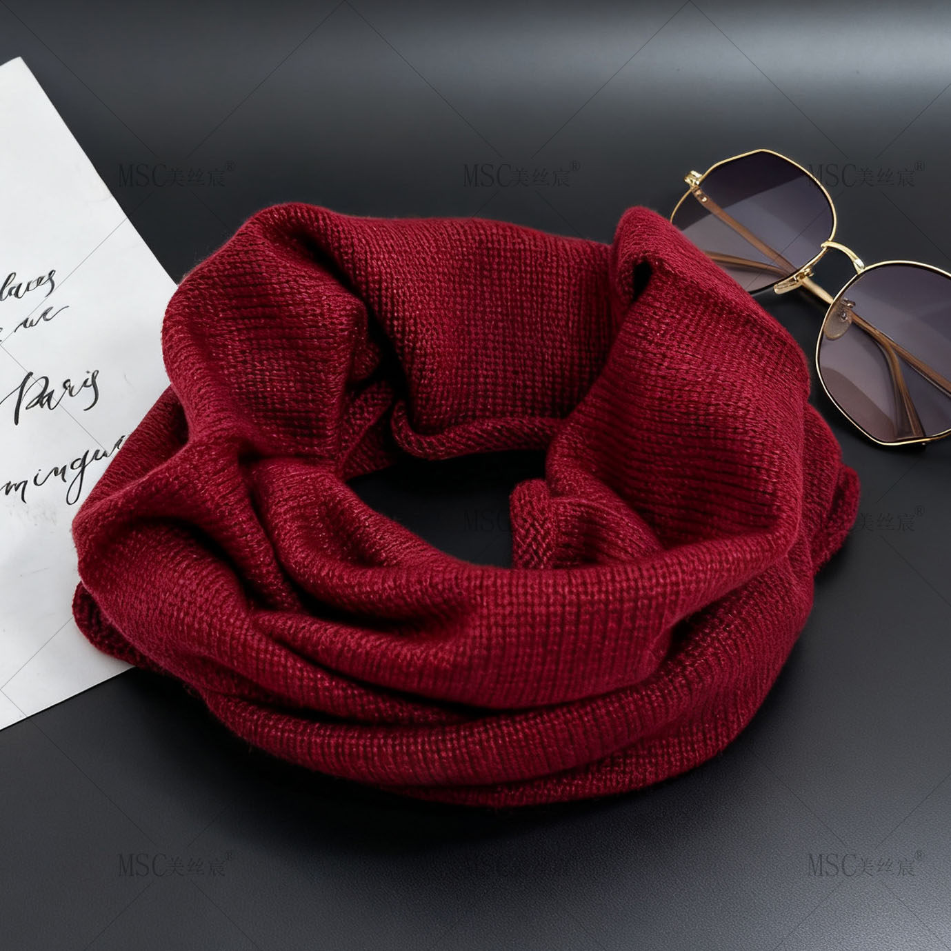 美丝宸纯色挂耳围脖2026新款保暖防寒脖套冬男女同款骑车防风面罩