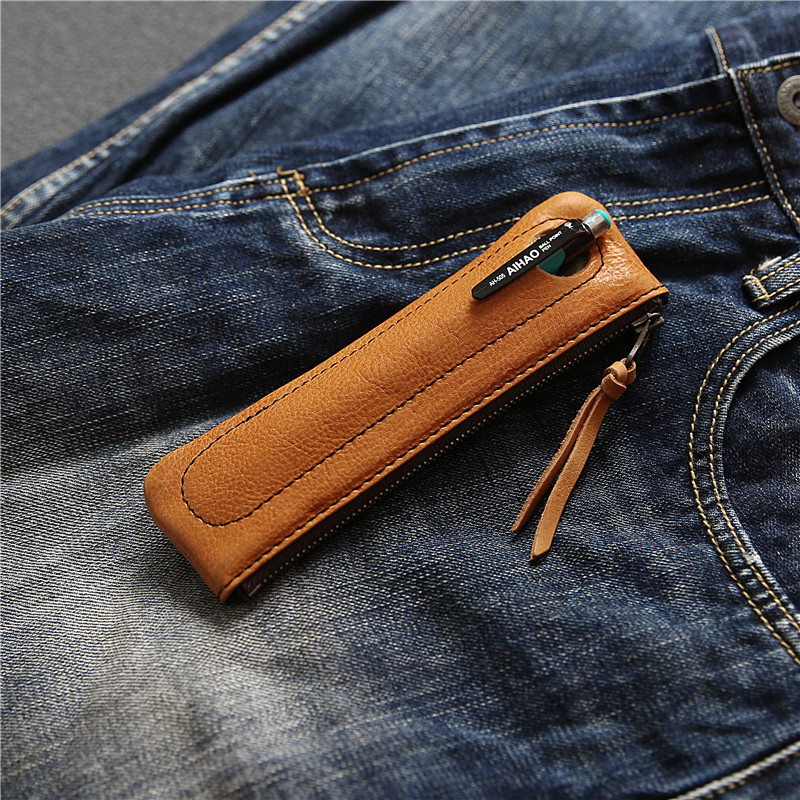 eral简约牛皮外置备考学生便携