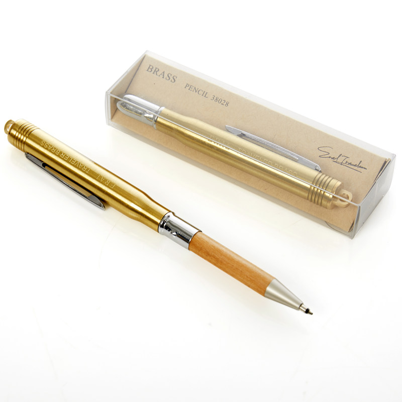 圆珠笔黄铜木轴安全旅行者日式