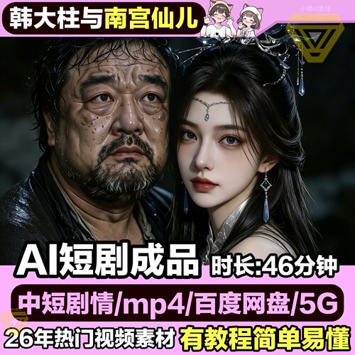 短剧视频下载 视频导出mp4格式文件下载国漫AI短剧韩大柱南宫仙儿