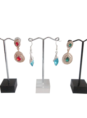 亚克力透明色黑色耳环展示架耳钉耳饰珠宝道具饰品展示架展示道具