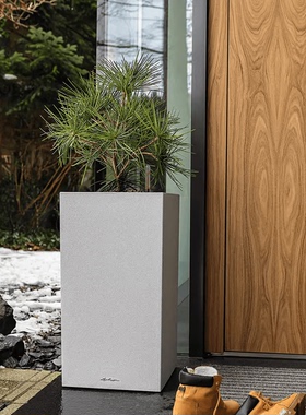 Lechuza德国进口自动吸水花盆长方形落地客厅酒店仿水泥canto系列