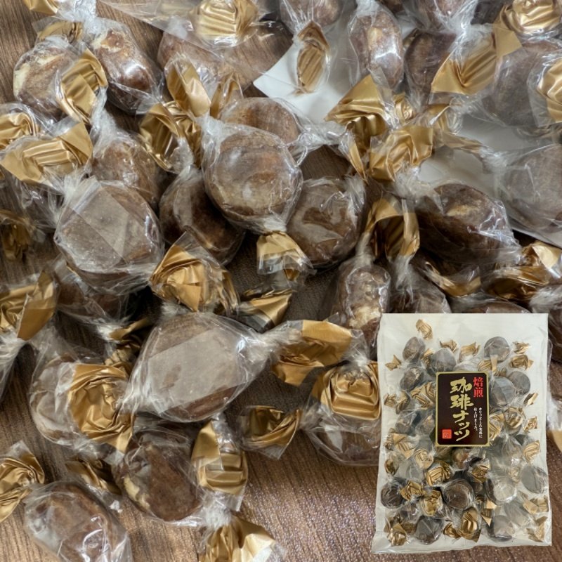 日本进口零食品日进制果焙煎咖啡味糖果花生糖硬糖144g约35粒